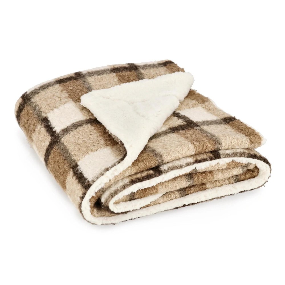 PLAID LAURENCE QUADRI MARRONE 130X160